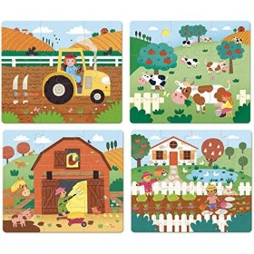 Vilac- 4 Puzzles évolutifs la Ferme, 2632, Multicolore