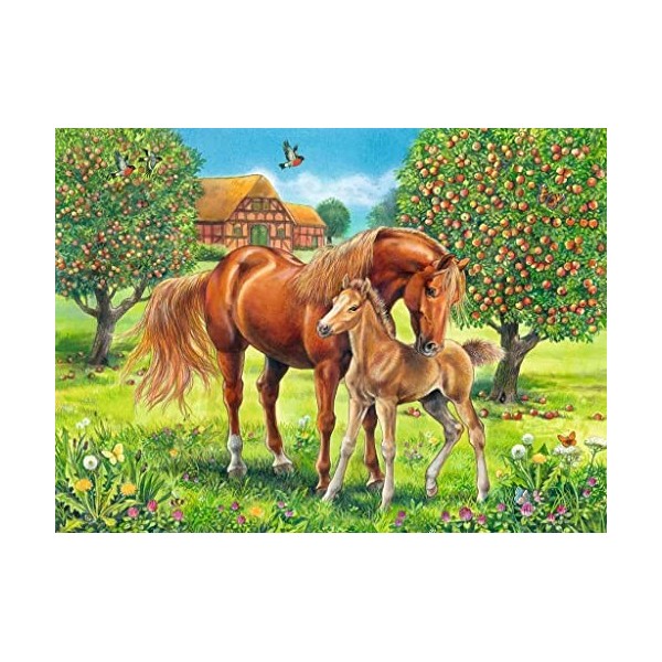 Ravensburger - 10577 9 - Puzzle - Chevaux Au Pré - 100 Pièces