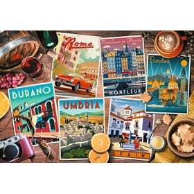 Trefl 1500 Pièces Collage, Villes Européennes, Puzzle Moderne, Divertissement Créatif, Espagne, Italie, France, pour Adultes 