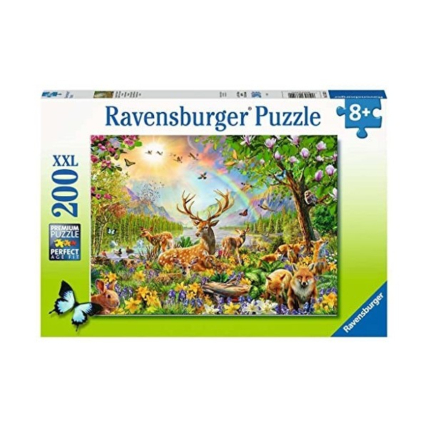 Ravensburger - Puzzle pour enfants - 200 p XXL - Famille de cerfs et autres animaux - Dès 8 ans - Puzzle de qualité supérieur