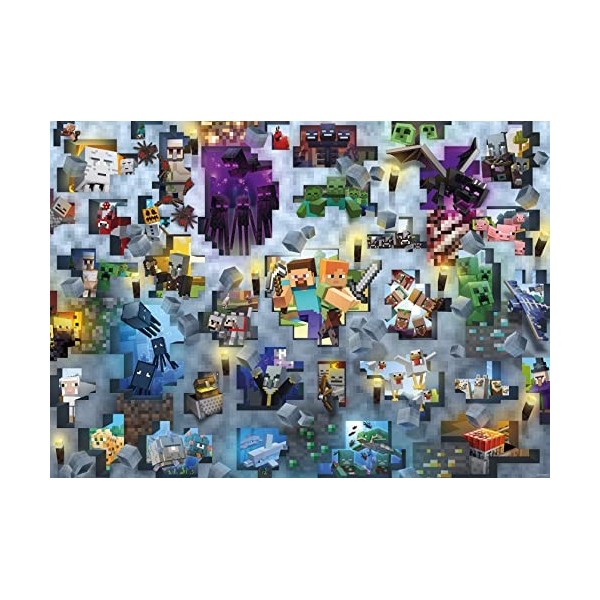 Ravensburger - Puzzle Adulte - Puzzle 1000 p - Minecraft - 17188