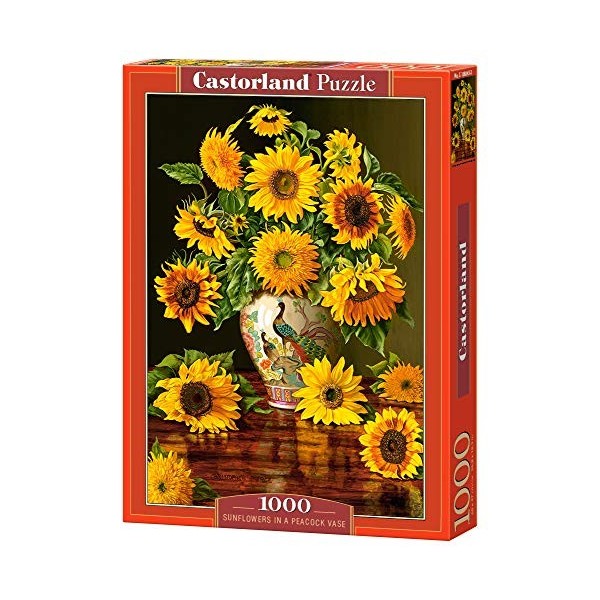 Castorland C-103843 Puzzle 1000 pièces Tournesols dans Un Vase Paon Multicolore