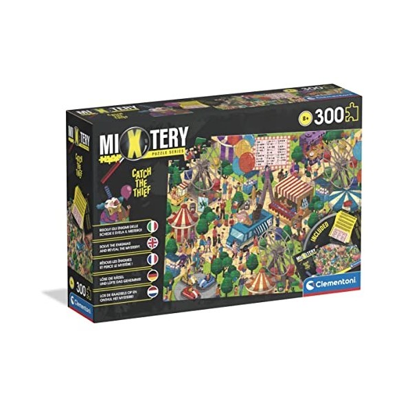 Clementoni- Mixtery Catch The Thief-300 pièces, 8 Ans, Mystery, Puzzle énigme Enfant-fabriqué en Italie, 21712, Multicolour, 
