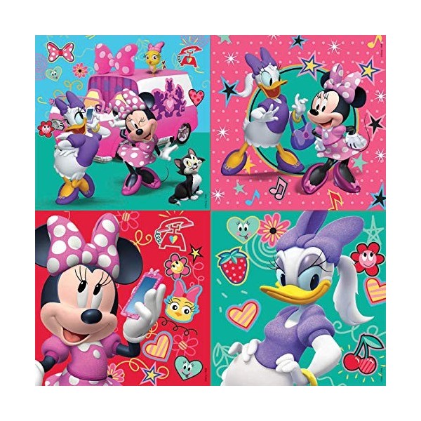 Educa - Disney Mickey Top Départ Malette Puzzles Progressifs Minnie et The Happy Helpers 12-16-20-25 , 17638, Cranberry