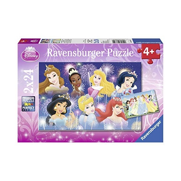 Ravensburger - Puzzle Enfant - 2 Puzzles 24 pièces - Les princesses réunies - Disney Princesses - Fille ou garçon dès 4 ans -