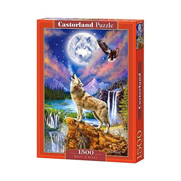 Castorland Hobby Puzzle panoramique Nuit du Loup 1500 pièces, 151806-2, Multicolore