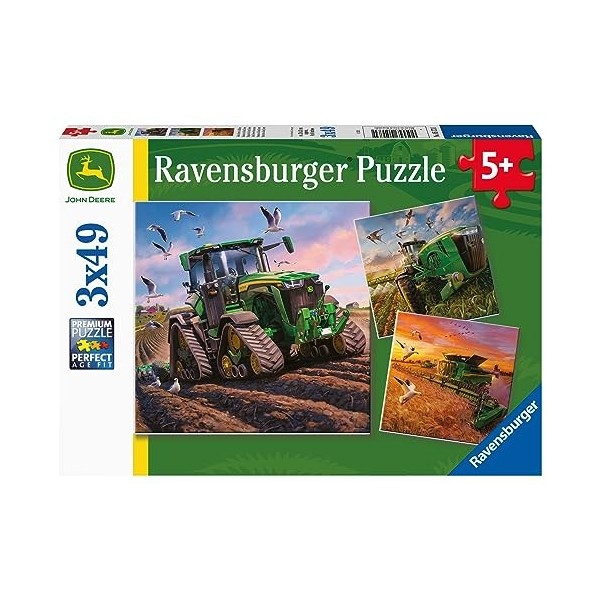 Ravensburger - Puzzle Enfant - 3 Puzzles 49 pièces - Les saisons / John Deere - Fille ou garçon dès 5 ans - Puzzle de qualité
