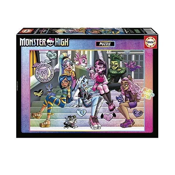 Educa - Puzzle de 1000 pièces pour Adultes et Les Images de Monster High, Mesures: 68 x 48 cm, Comprend cola Fix Puzzle, à pa