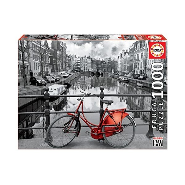 Educa - Puzzle de 1000 pièces pour Adultes | Special Series. Coloured B&W. Amsterdam. Comprend Fix Puzzle Tail pour laccroch