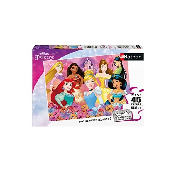 Nathan - Puzzle Enfant - 45 pièces - Les princesses Disney - Fille ou garçon dès 5 ans - Puzzle de qualité supérieure - Carto