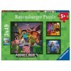 Ravensburger - Puzzle Enfant - Puzzles 3x49 p -Biomes de Minecraft - Dès 5 ans - 05621