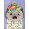 Heye- Tierwelt Puzzle, Funny Hedgehog, Floral Friends 500 Teile, Argent Silver 