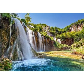 Castorland-1000 pc-Land of The Falling Lakes Puzzle, CSC104185, Multicolore