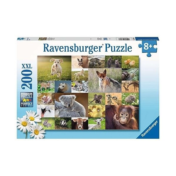 Ravensburger - Puzzle pour enfants - 200 p XXL - Adorables bébés animaux - Dès 8 ans - Puzzle de qualité supérieure - Carton 