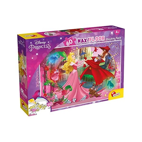 Lisciani, Maxi Puzzle pour enfants a partir de 4 ans, 60 pièces, 2 en 1 Double Face Recto / Verso avec le dos à colorier - Di