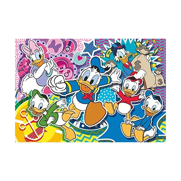 Lisciani, Maxi Puzzle pour enfants a partir de 4 ans, 108 pièces, 2 en 1 Double Face Recto / Verso avec le dos à colorier - D