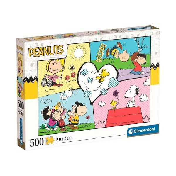 Clementoni- Peanuts Peanuts-500 Pièces-Puzzle, Divertissement pour Adultes-Fabriqué en Italie, 35558