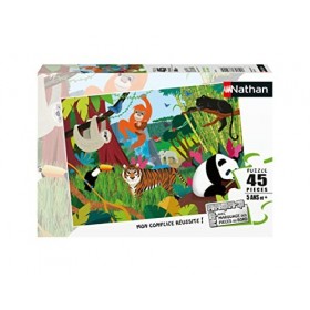 Nathan - Puzzle Enfant - 45 pièces - Les animaux de la jungle - Fille ou garçon dès 5 ans - Puzzle de qualité supérieure - Ca