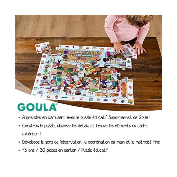 Goula Puzzle XXL - Un jour au marché - 30 pièces - Puzzle enfant grand format - A partir de 3 ans