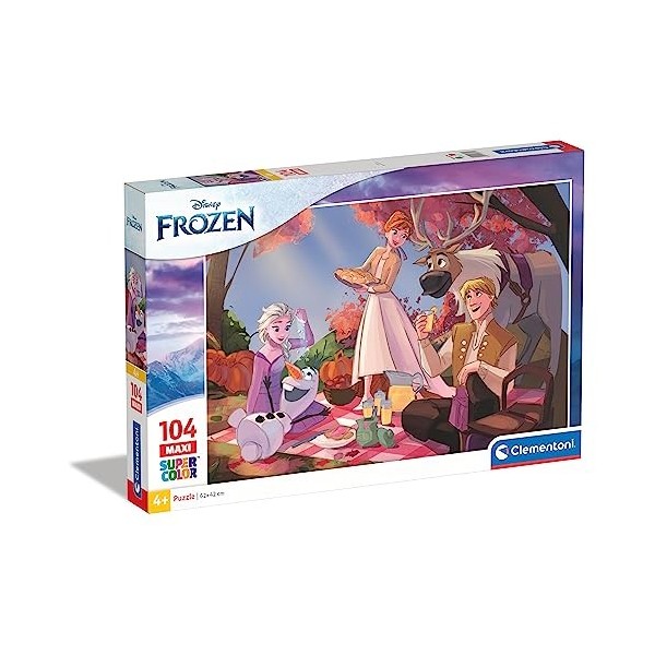 Clementoni Disney Frozen La Reine des Neiges 2-104 Maxi pièces-Puzzle Enfant-fabriqué en Italie, 4 Ans et Plus, 23757, No Col