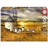 Educa - Puzzle de 1500 pièces pour Adultes | Moulins à Vent, Consuegra. Mesure : 85 x 60 cm. Comprend Fix Puzzle Tail pour l