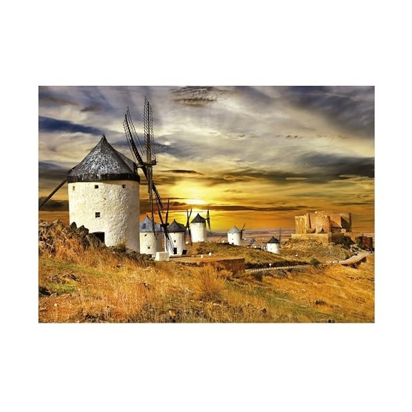 Educa - Puzzle de 1500 pièces pour Adultes | Moulins à Vent, Consuegra. Mesure : 85 x 60 cm. Comprend Fix Puzzle Tail pour l