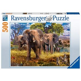 Ravensburger - Puzzle Adulte - Puzzle 500 p - Famille déléphants - 15040