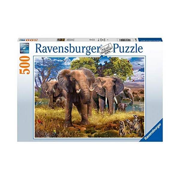 Ravensburger - Puzzle Adulte - Puzzle 500 p - Famille déléphants - 15040