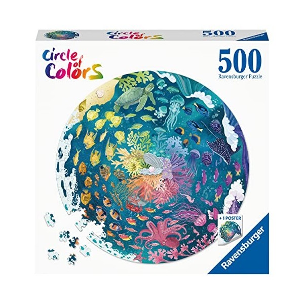 Ravensburger - Puzzle Adulte - Puzzle rond 500 p - Océan Circle of Colors - 17170