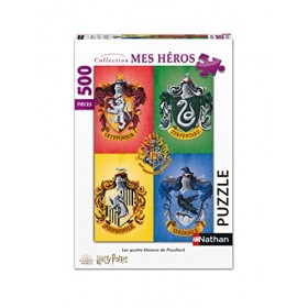 Nathan - Puzzle 500 pièces - Les quatre blasons de Poudlard - Harry Potter - Adultes et enfants dès 12 ans - Puzzle de qualit