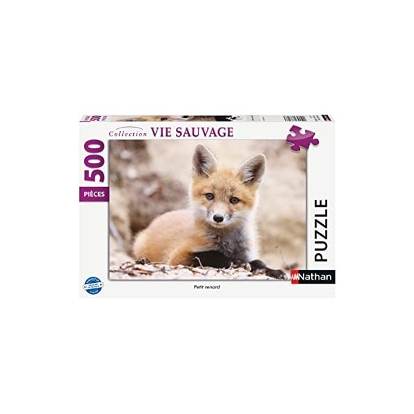 Nathan - Puzzle 500 pièces - Petit renard - Adultes et enfants dès 12 ans - Puzzle de qualité supérieure - Encastrement parfa