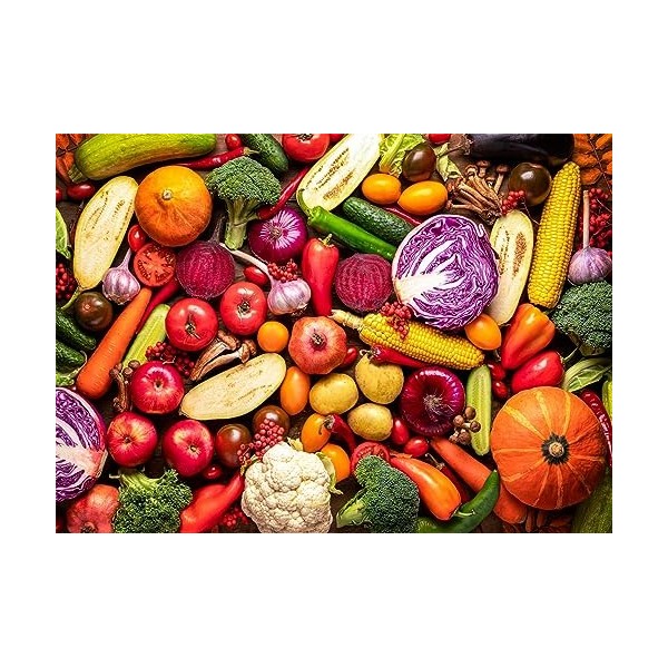 Vegetables and Fruits Puzzle 1000 pièces Adultes Healthy Food Adultes 1000 Pièces Puzzle Idées Cadeaux