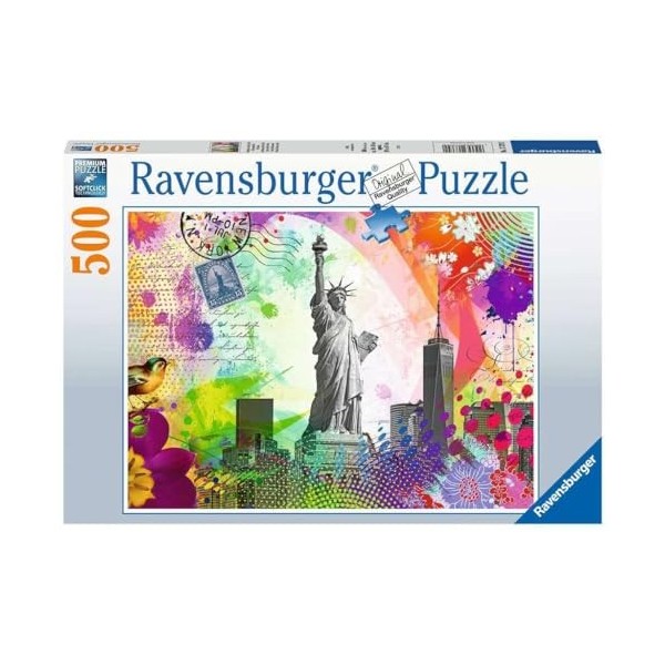 Ravensburger - Puzzle Adulte - Puzzle 500 pièces - Carte postale de New York - Adultes et enfants dès 12 ans - Puzzle de qual