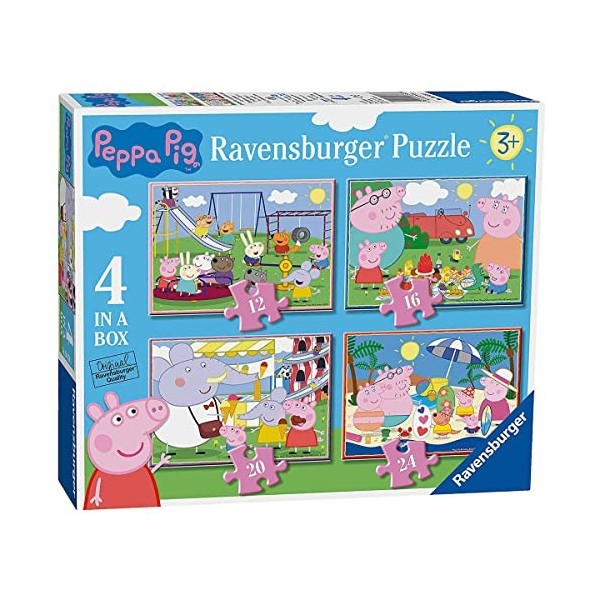 Ravensburger Boîte de 4 puzzles pour enfant à partir de 3 ans - Peppa Pig 6958 12, 16, 20, 24 pièces 