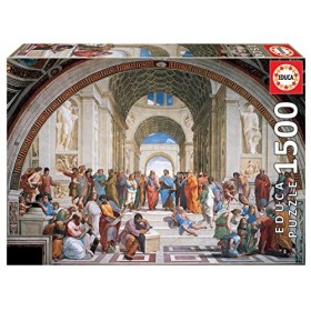 Educa - School dAthènes, Rafael | 1500 pièces Puzzle | Mesure approximative: 85 x 60 cm | Inclut Fix Puzzle pour accrocher L