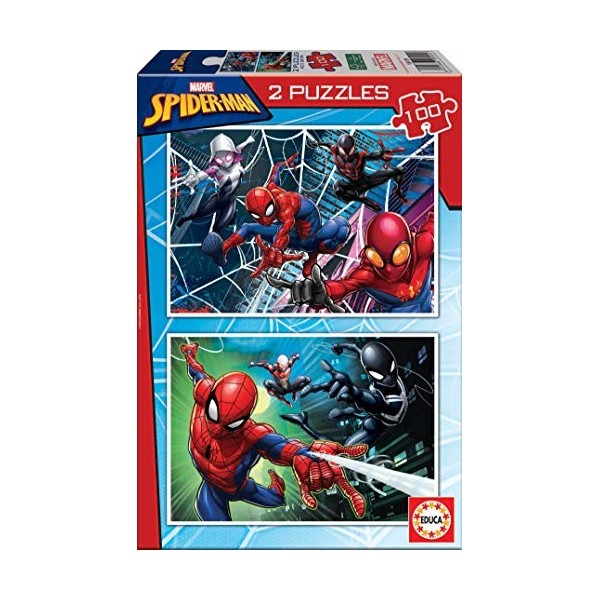 Educa - 2 Puzzles de 100 pièces per Enfant | Spiderman. Composé de Grandes pièces Parfaitement finies. Recommandé à partir de