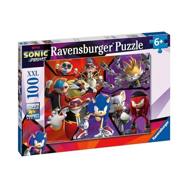 Ravensburger - Puzzle pour enfants - 100 pièces XXL - Rien ne peut arrêter Sonic / Sonic Prime - Dès 6 ans - Puzzle de qualit