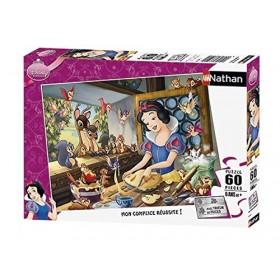 Nathan - Puzzle Enfant - 60 pièces - Blanche-Neige fait de la pâtisserie - Disney - Fille ou garçon dès 6 ans - Puzzle de qua