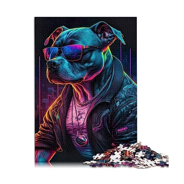 Puzzles Pitbull 1000 pièces pour Adultes Puzzles pour Enfants pour adultesPuzzles en Carton Puzzle pour Les Amoureux de lété