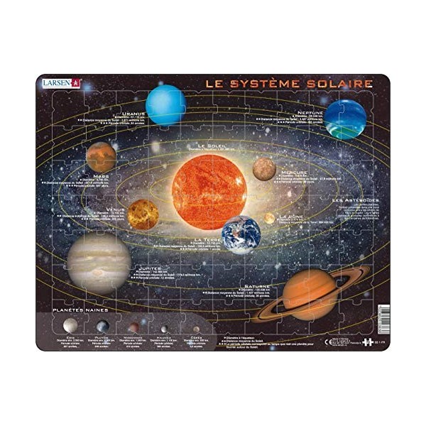 Larsen SS1 Système Solaire, édition Français, Puzzle Cadre avec de 70 pièces