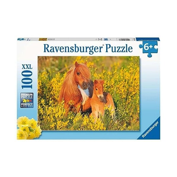Ravensburger - Puzzle Enfant - Puzzle 100 p XXL - Poneys Shetland - Dès 6 ans - 13283