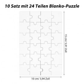 Xerteam - Puzzle vierge - 10 feuilles - 15 × 10 cm - Personnalisable - Puzzle vierge à peindre - Puzzle DIY pour enfants et a