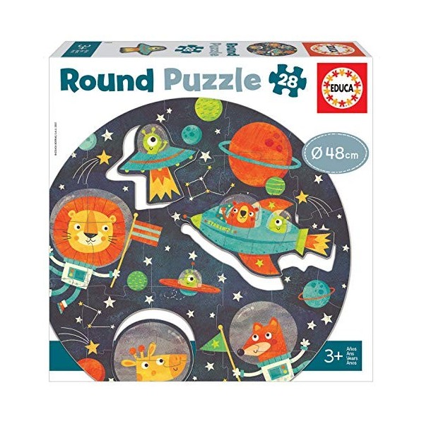 Educa - Round Puzzle lespace. Puzzle Rond Enfant. Puzzle Rond pour Enfants avec Un diamètre de 48 cm. Recommandé à partir de