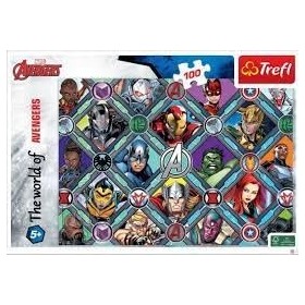 Puzzle Avengers/Marvel The World of Avengers Puzzle 100 pièces, puzzle de super-héros