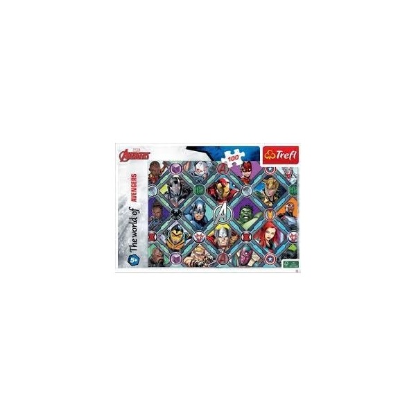 Puzzle Avengers/Marvel The World of Avengers Puzzle 100 pièces, puzzle de super-héros