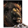 Puzzles pour Lion Noir et Or Puzzles de 1000 pièces pour Adultes et Enfants Puzzles en Carton Jeu éducatif pour Enfant Adulte