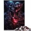 Puzzles tête de Mort Coeur Puzzles 1000 pièces pour Adultes et Enfants par Puzzles en Carton pour Adultes Enfants Jeu Jouets 