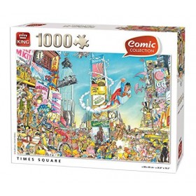 King- Comic Cartoon Time Square NY Puzzle 1000 pièces, 55905, Pleine Couleur