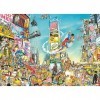 King- Comic Cartoon Time Square NY Puzzle 1000 pièces, 55905, Pleine Couleur