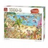 Quickdraw Supplies King Puzzles - Collection Comic 1000 pièces - Puzzle Hawaii Beach Party - 1000 pièces